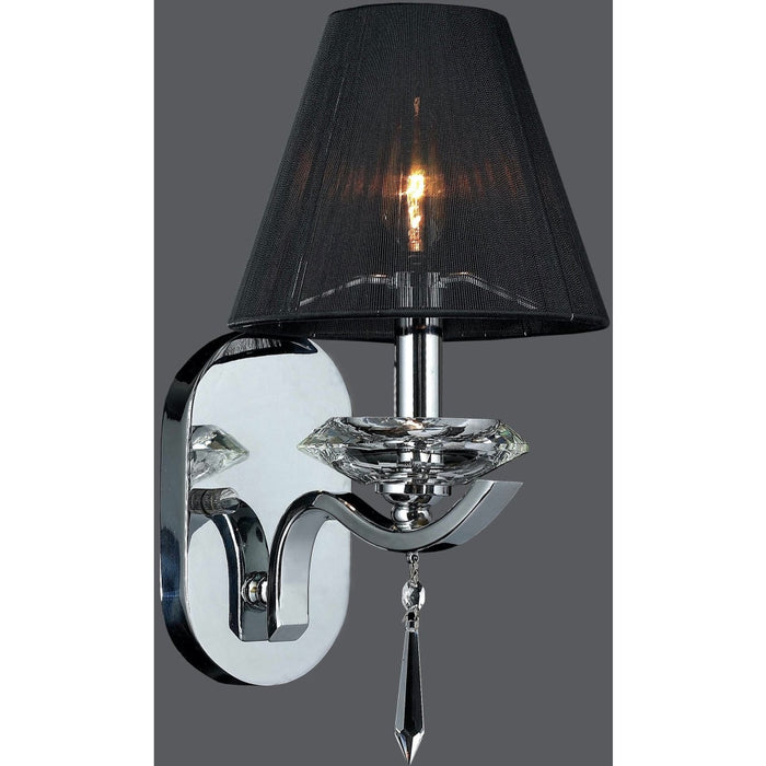 Gatsby Polished Chrome Clear Crystal 1 Light Wall Sconce - Wall Sconces