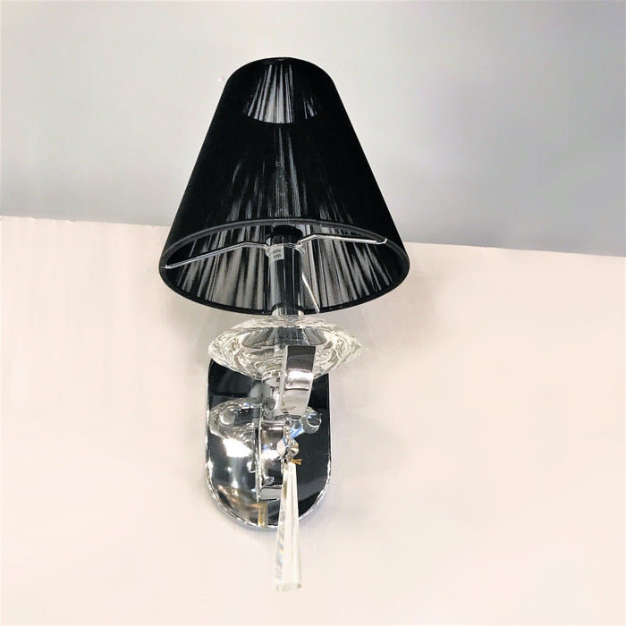 Gatsby Polished Chrome Clear Crystal 1 Light Wall Sconce - Wall Sconces