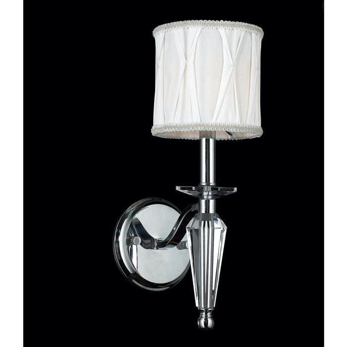 Gatsby Polished Chrome Clear Crystal 1 Light Wall Sconce - Wall Sconces