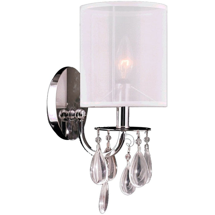 Gatsby Polished Chrome Clear Crystal 1 Light Wall Sconce - Wall Sconces