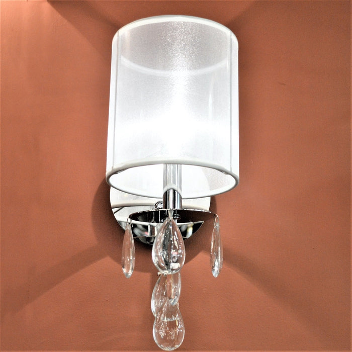Gatsby Polished Chrome Clear Crystal 1 Light Wall Sconce - Wall Sconces
