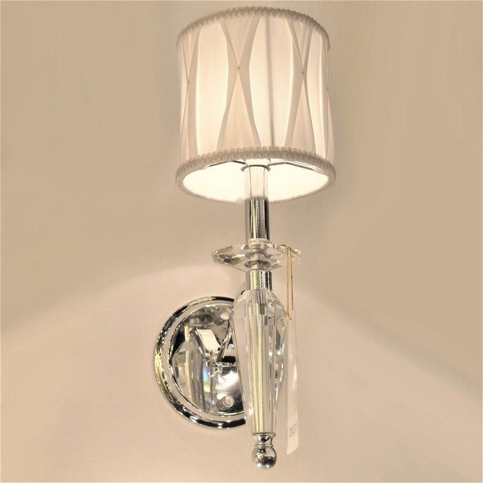 Gatsby Polished Chrome Clear Crystal 1 Light Wall Sconce - Wall Sconces