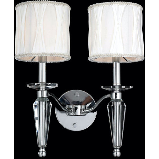 Gatsby Polished Chrome Clear Crystal 2 Light Wall Sconce - Wall Sconces