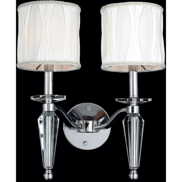 Gatsby Polished Chrome Clear Crystal 2 Light Wall Sconce - Wall Sconces
