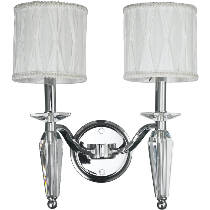 Gatsby Polished Chrome Clear Crystal 2 Light Wall Sconce - Wall Sconces