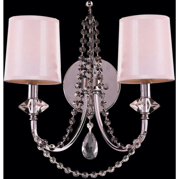 Gatsby Polished Chrome Clear Crystal 2 Light Wall Sconce - Wall Sconces