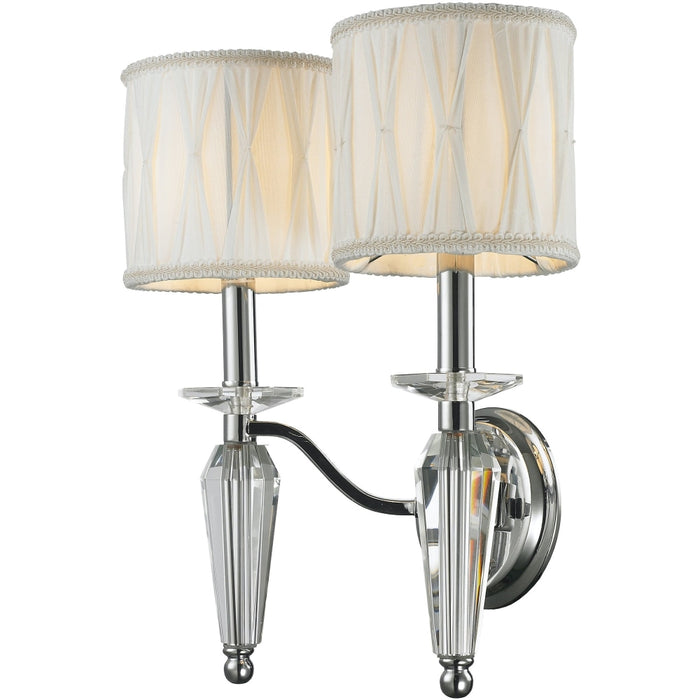 Gatsby Polished Chrome Clear Crystal 2 Light Wall Sconce - Wall Sconces