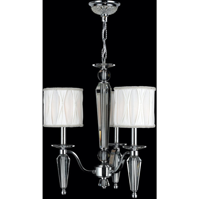Gatsby Polished Chrome Clear Crystal 3 Light Chandelier - Chandeliers