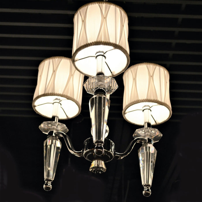 Gatsby Polished Chrome Clear Crystal 3 Light Chandelier - Chandeliers