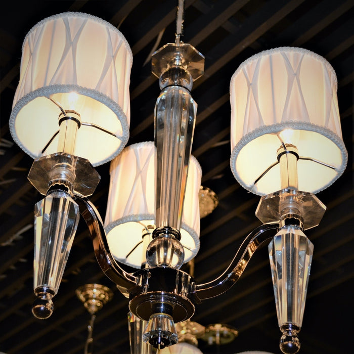Gatsby Polished Chrome Clear Crystal 3 Light Chandelier - Chandeliers