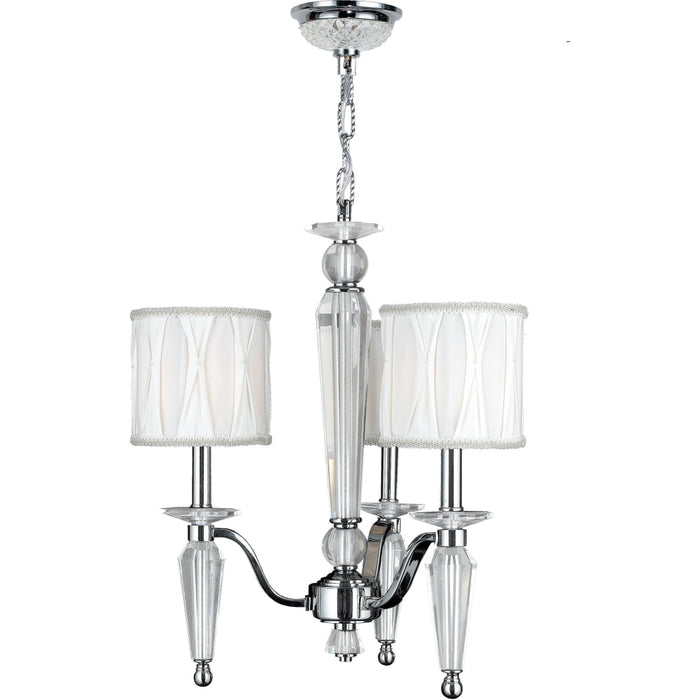 Gatsby Polished Chrome Clear Crystal 3 Light Chandelier - Chandeliers