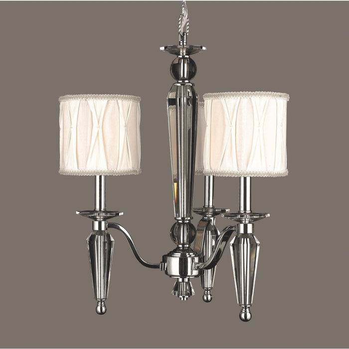 Gatsby Polished Chrome Clear Crystal 3 Light Chandelier - Chandeliers