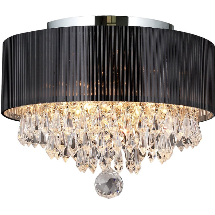 Gatsby Polished Chrome Clear Crystal 3 Light Flushmount - Flushmounts