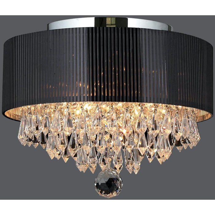 Gatsby Polished Chrome Clear Crystal 3 Light Flushmount - Flushmounts