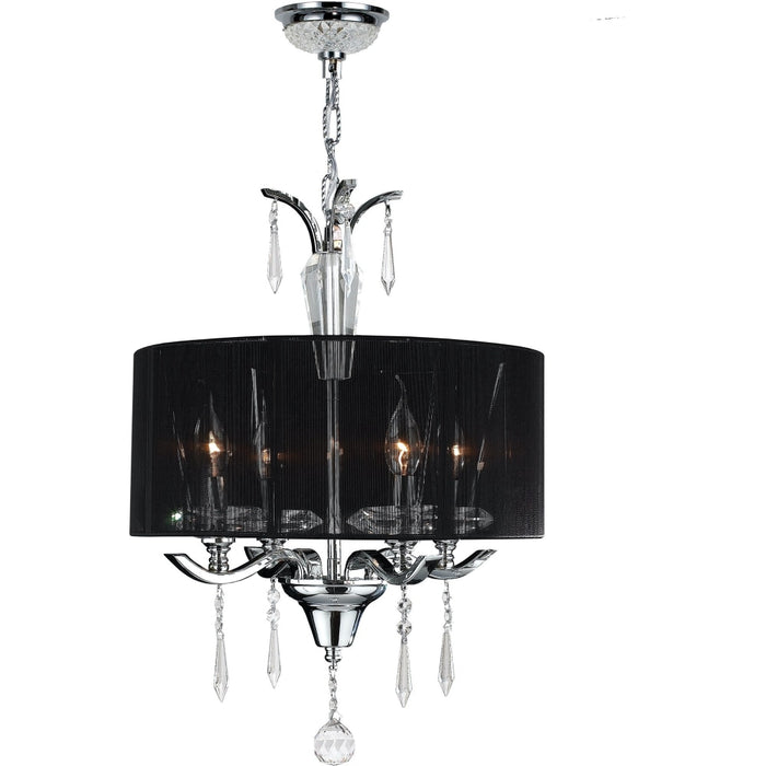 Gatsby Polished Chrome Clear Crystal 4 Light Chandelier - Chandeliers