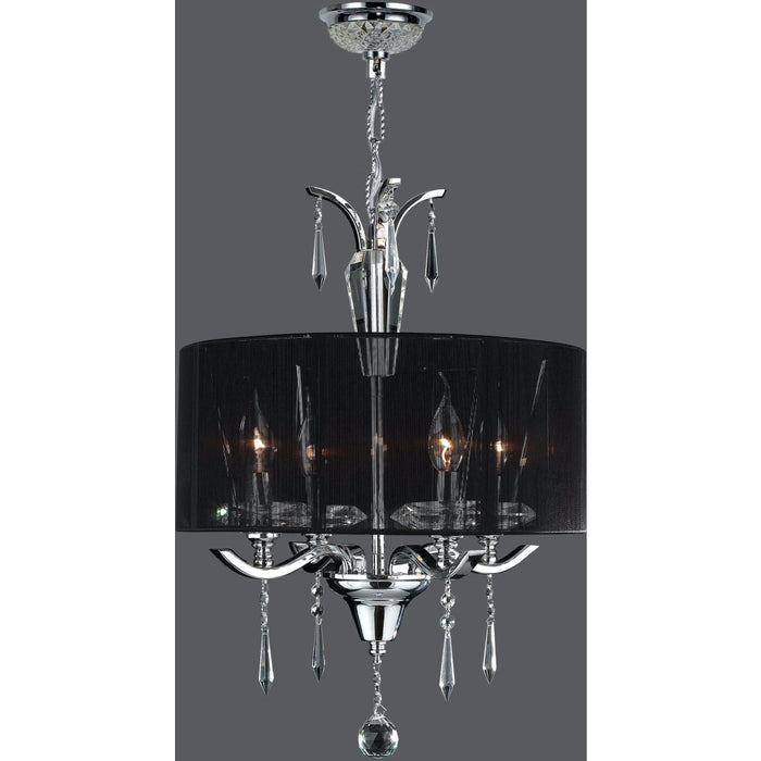 Gatsby Polished Chrome Clear Crystal 4 Light Chandelier - Chandeliers