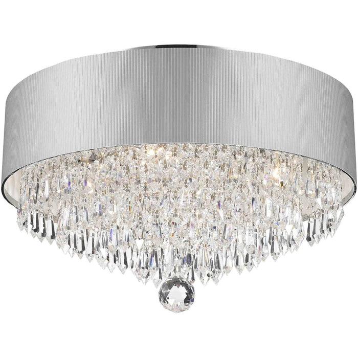 Gatsby Polished Chrome Clear Crystal 4 Light Flushmount - Flushmounts