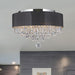Gatsby Polished Chrome Clear Crystal 4 Light Flushmount - Flushmounts