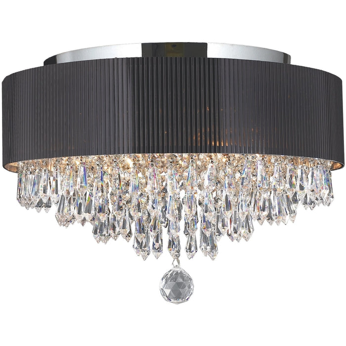 Gatsby Polished Chrome Clear Crystal 4 Light Flushmount - Flushmounts