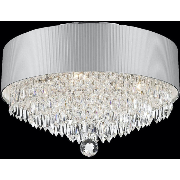 Gatsby Polished Chrome Clear Crystal 4 Light Flushmount - Flushmounts