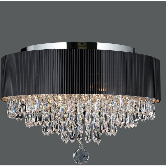 Gatsby Polished Chrome Clear Crystal 4 Light Flushmount - Flushmounts