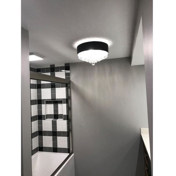 Gatsby Polished Chrome Clear Crystal 4 Light Flushmount - Flushmounts