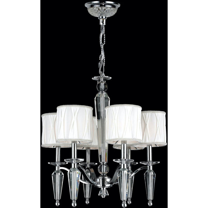 Gatsby Polished Chrome Clear Crystal 6 Light Chandelier - Chandeliers