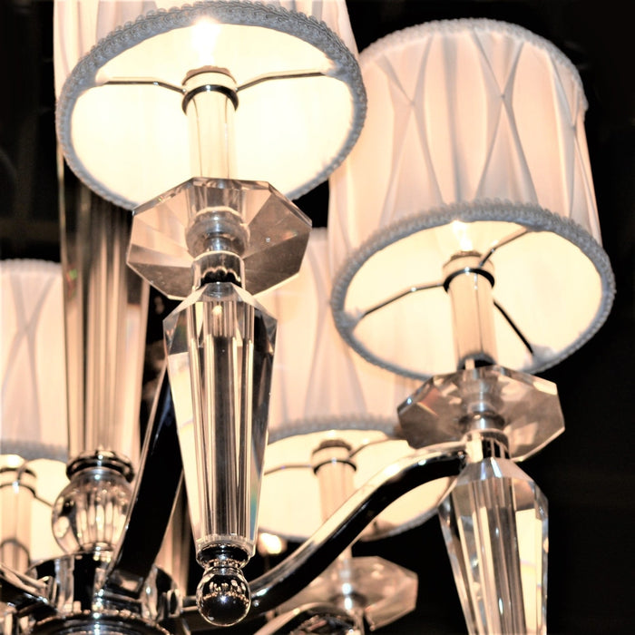 Gatsby Polished Chrome Clear Crystal 6 Light Chandelier - Chandeliers