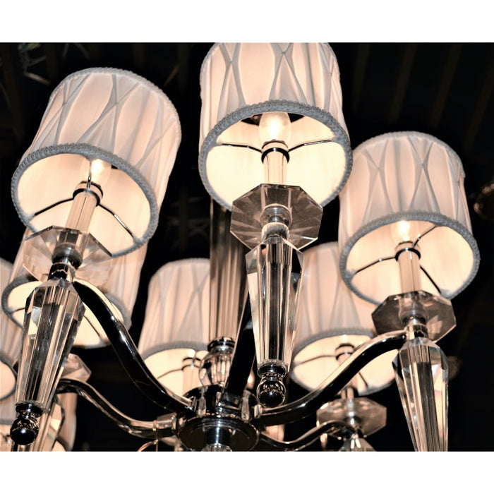 Gatsby Polished Chrome Clear Crystal 6 Light Chandelier - Chandeliers