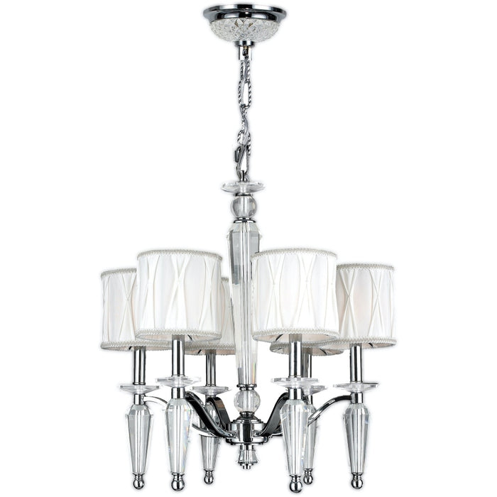Gatsby Polished Chrome Clear Crystal 6 Light Chandelier - Chandeliers