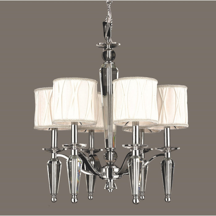 Gatsby Polished Chrome Clear Crystal 6 Light Chandelier - Chandeliers