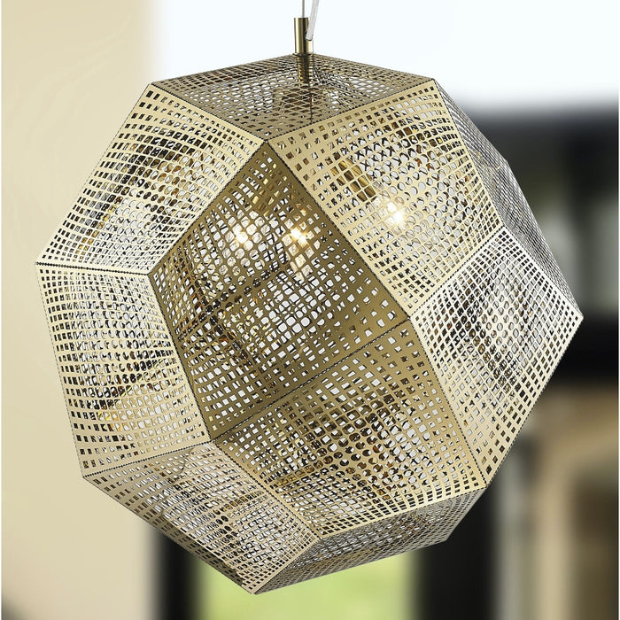 Geometrics Champagne Gold 3 Light Pendant - Pendants