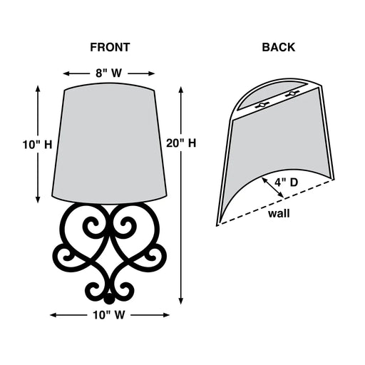 Helix Heart Scroll Wireless Battery Operated Wall Sconce - Wireless Wall Sconce