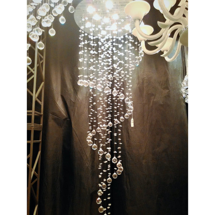 Helix Polished Chrome Clear Crystal 10 Light Halogen Chandelier - Chandeliers