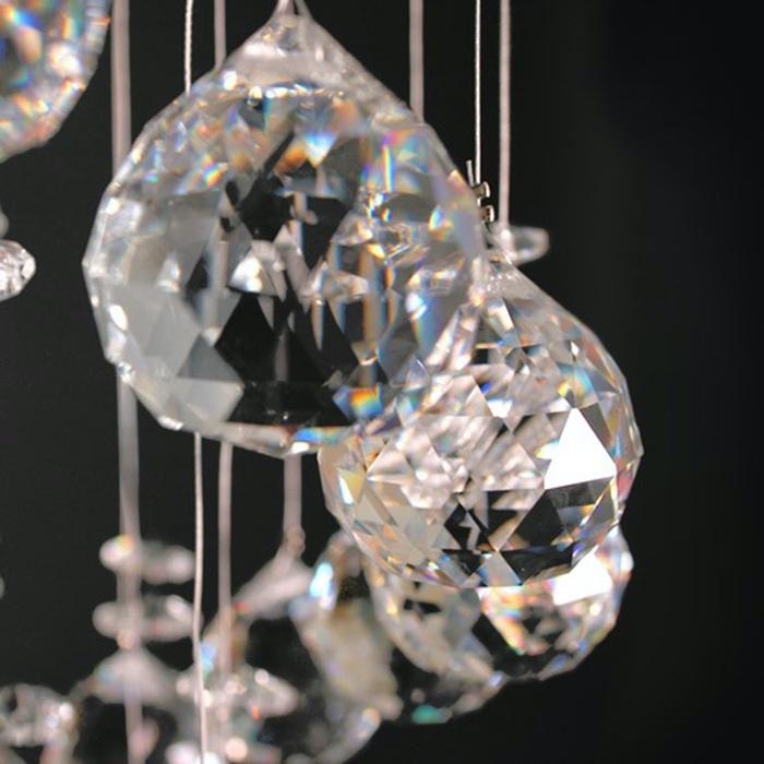 Helix Polished Chrome Clear Crystal 6 Light Halogen Chandelier - Chandeliers