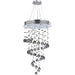 Helix Polished Chrome Clear Crystal 6 Light Halogen Chandelier - Chandeliers