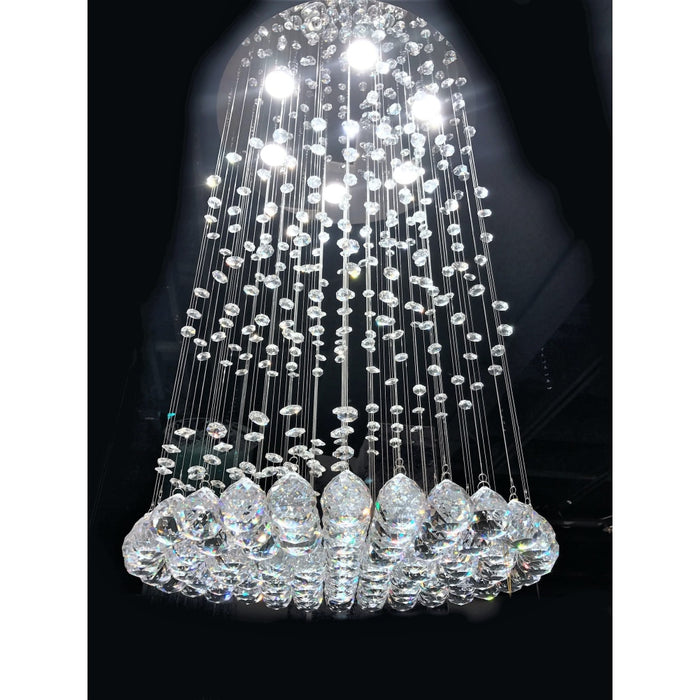 Helix Polished Chrome Clear Crystal 6 Light Halogen Flushmount - Flushmounts