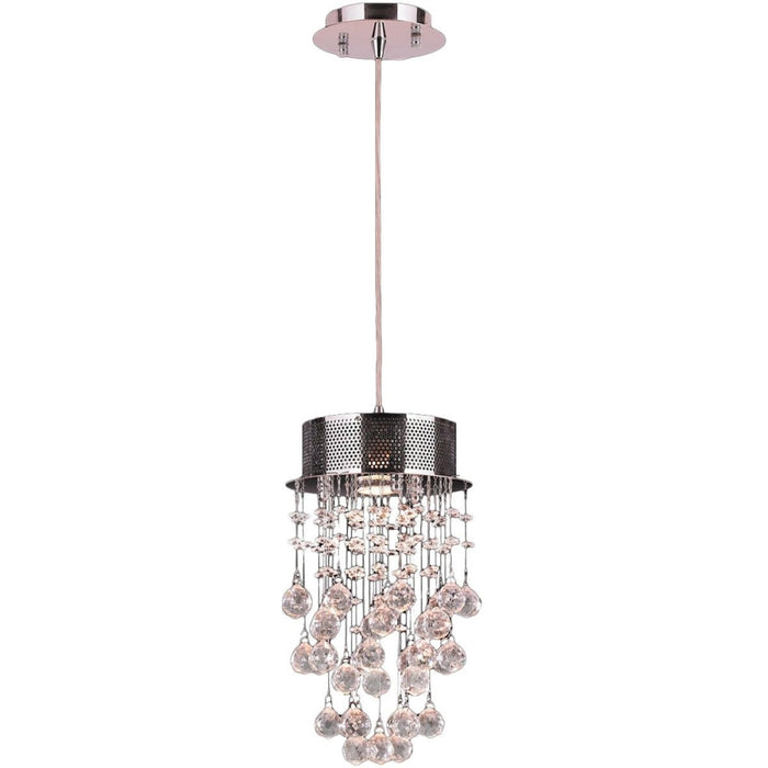 Icicle Polished Chrome Clear Crystal 1 Light Halogen Mini-Pendant - Mini-Pendants