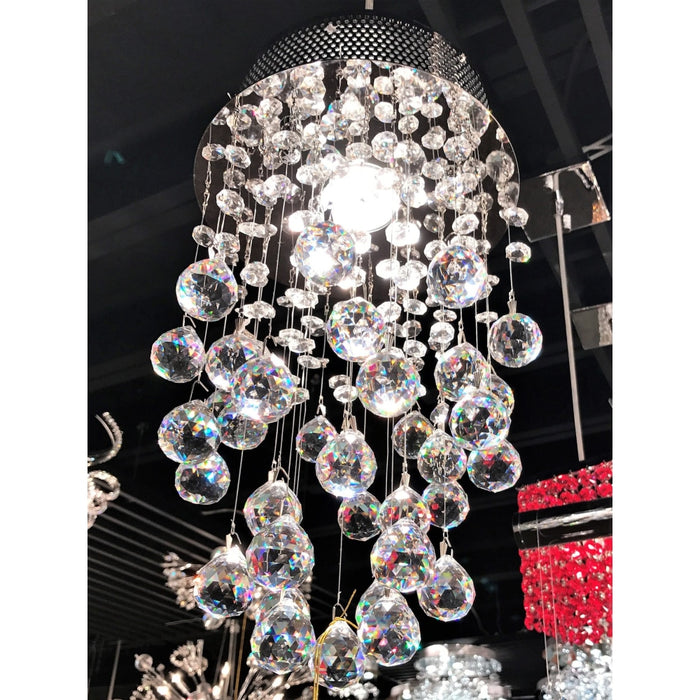 Icicle Polished Chrome Clear Crystal 1 Light Halogen Mini-Pendant - Mini-Pendants