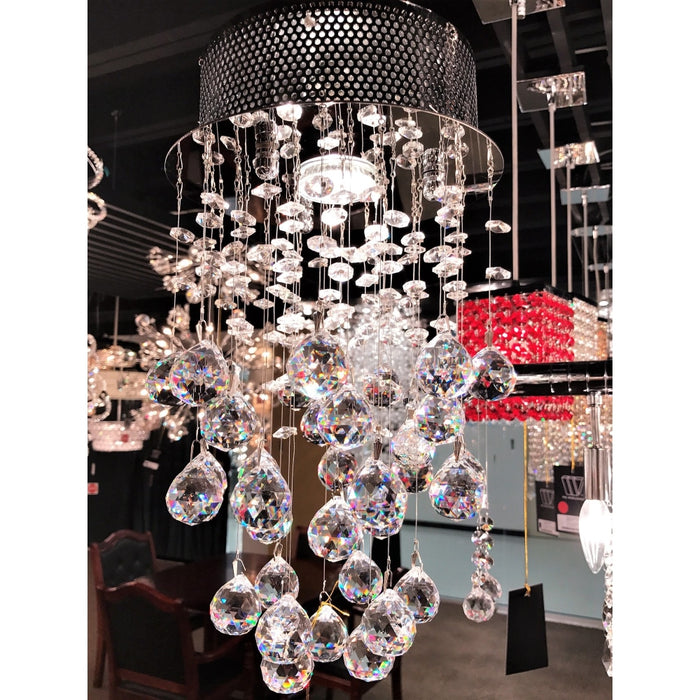 Icicle Polished Chrome Clear Crystal 1 Light Halogen Mini-Pendant - Mini-Pendants