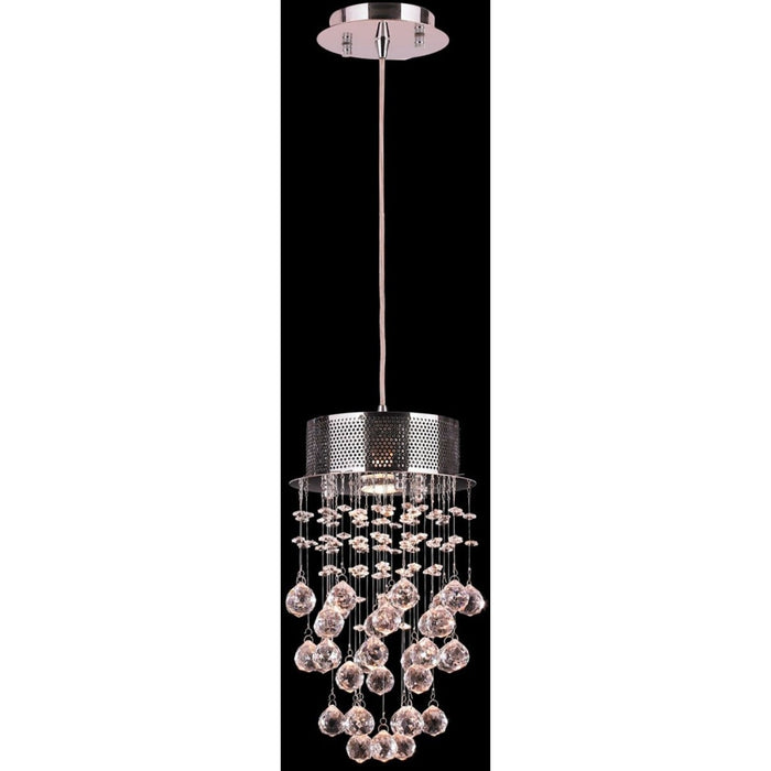 Icicle Polished Chrome Clear Crystal 1 Light Halogen Mini-Pendant - Mini-Pendants