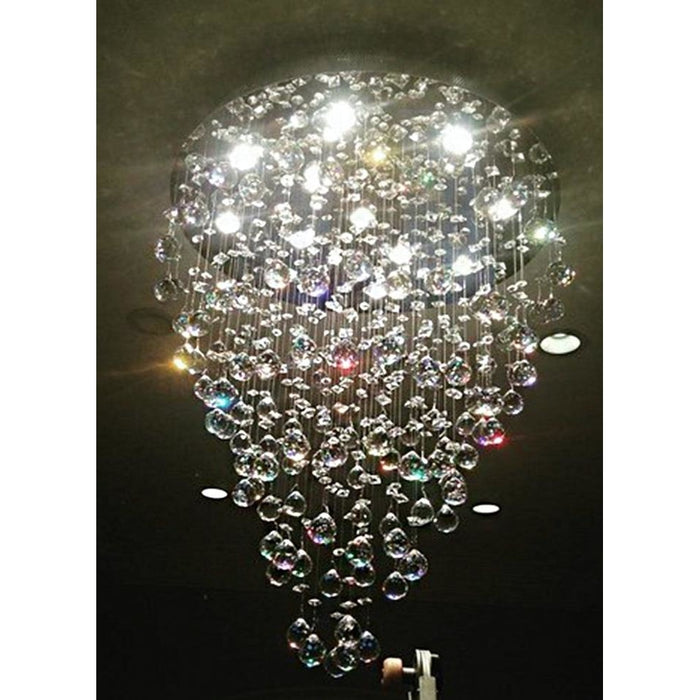 Icicle Polished Chrome Clear Crystal 12 Light Halogen Chandelier - Chandeliers