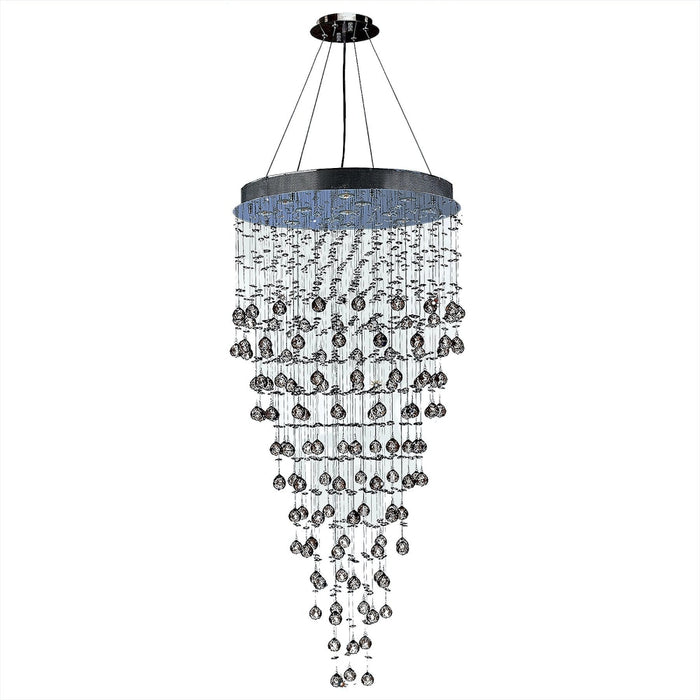 Icicle Polished Chrome Clear Crystal 12 Light Halogen Chandelier - Chandeliers