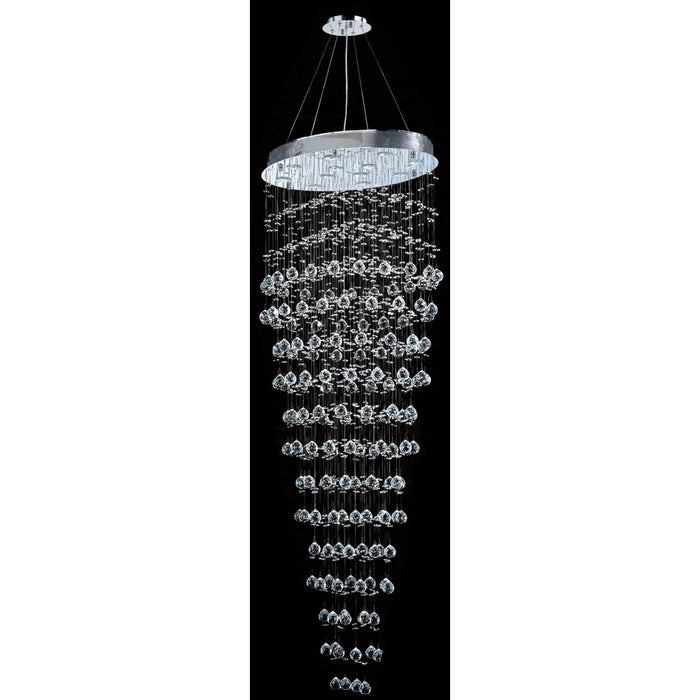 Icicle Polished Chrome Clear Crystal 12 Light Halogen Chandelier - Chandeliers