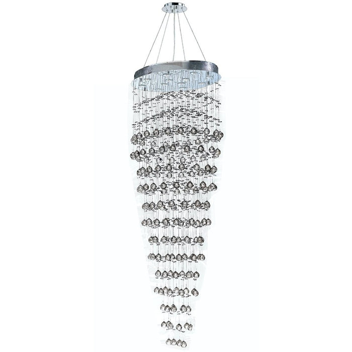 Icicle Polished Chrome Clear Crystal 12 Light Halogen Chandelier - Chandeliers