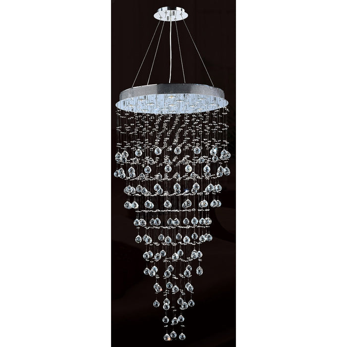 Icicle Polished Chrome Clear Crystal 12 Light Halogen Chandelier - Chandeliers