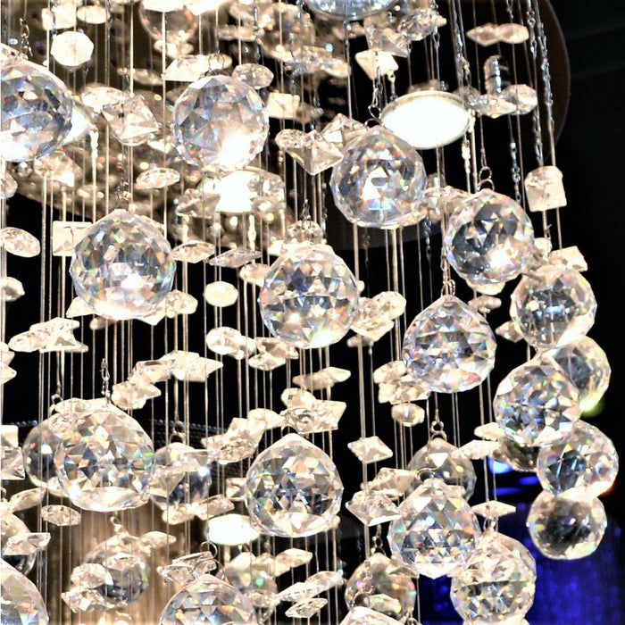 Icicle Polished Chrome Clear Crystal 12 Light Halogen Chandelier - Chandeliers
