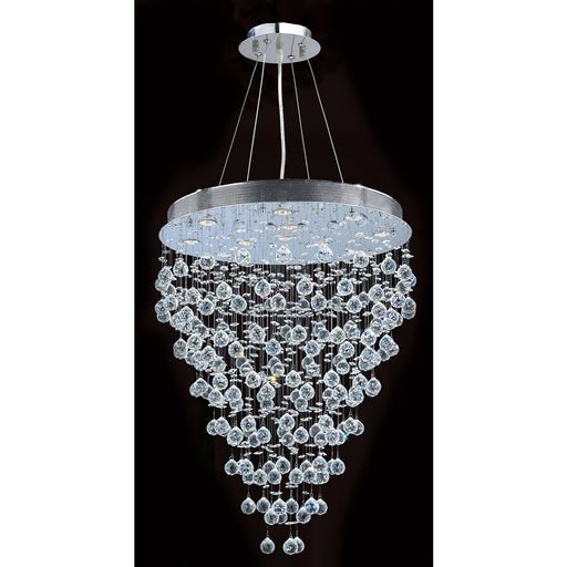 Icicle Polished Chrome Clear Crystal 13 Light Halogen Chandelier - Chandeliers