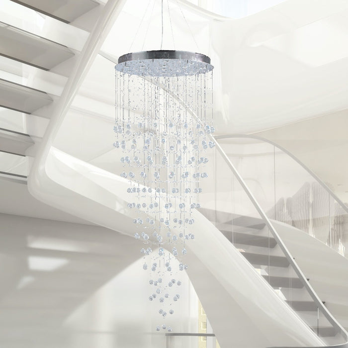 Icicle Polished Chrome Clear Crystal 16 Light Halogen Chandelier - Chandeliers