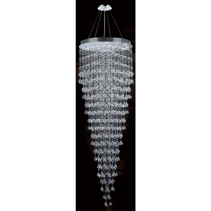 Icicle Polished Chrome Clear Crystal 16 Light Halogen Chandelier - Chandeliers